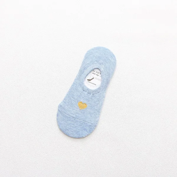 Blue Socks 5 пар/партия, женские носки, летние новые милые невидимые носки, тапочки, носки без шоу, милые короткие носки с принтом «любовь», женские короткие носки - Цвет: Blue Socks