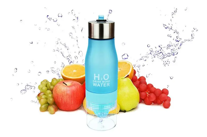 Креативный 650 мл H2O лимонный сок, фруктовая бутылка для воды, посуда для заварки, посуда для улицы, портативный шейкер, Спортивная бутылка, BPA бесплатно