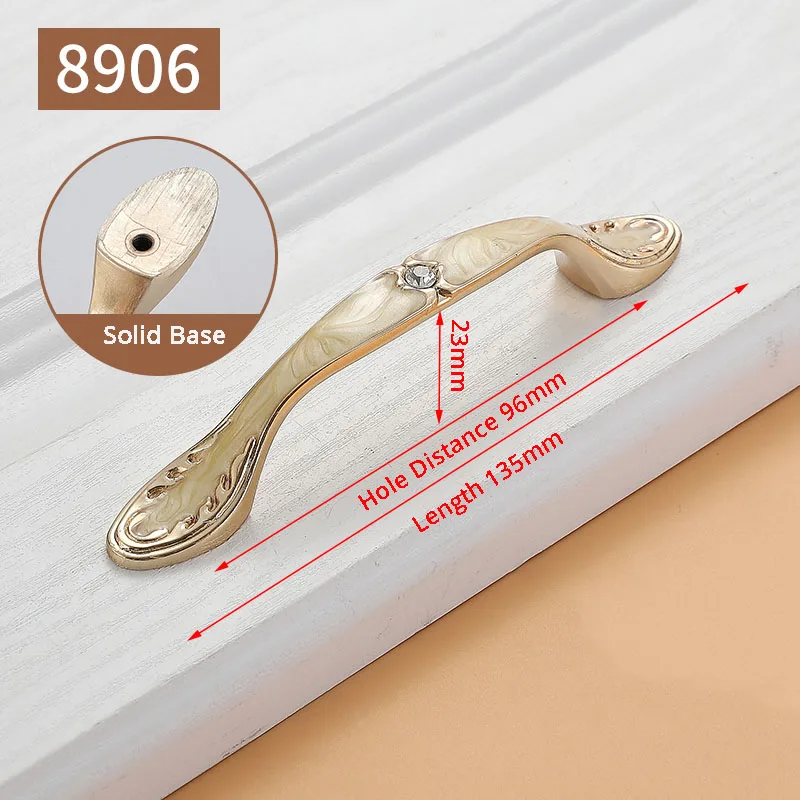 8906 - 96mm KAK желтые янтарные ручки для шкафа из твердого цинкового сплава ручки для кухонного шкафа дверные ручки для шкафа мебельные ручки - Цвет: 8906 - 96mm