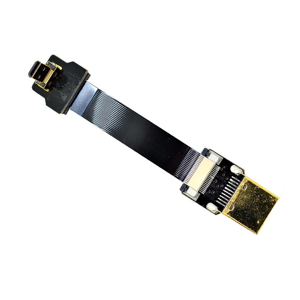Черный FPV HDMI кабель Micro Мужской интерфейс от 90 градусов до стандартного для Gopro A7RII