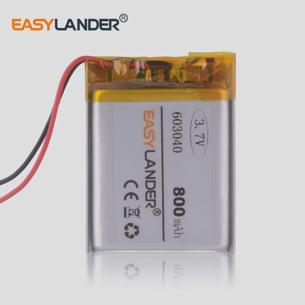 3 7 V 800mAh 603040 литий полимерная LiPo аккумуляторная батарея для Mp3 Mp4 Mp5 DIY PAD DVD