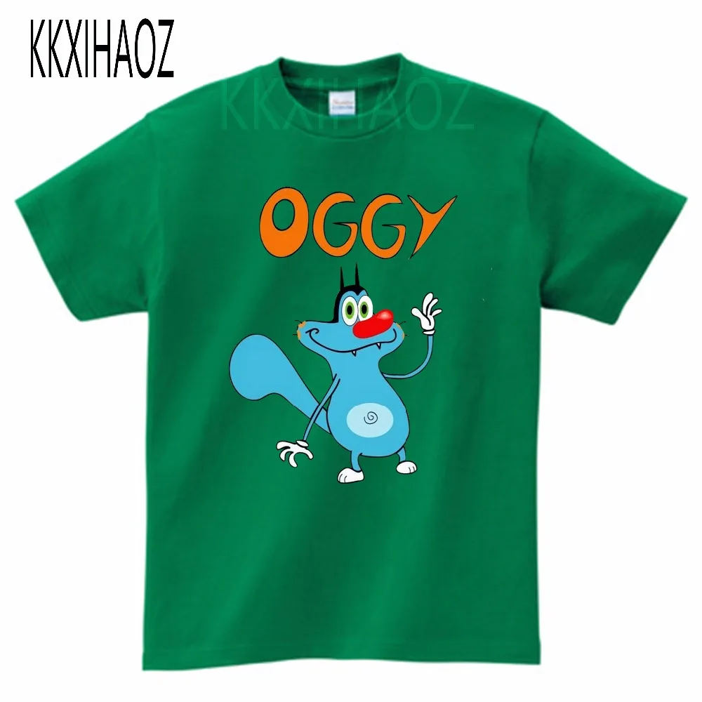 Oggy и тараканы Детская футболка с короткими рукавами дышащая футболка из чистого хлопка для мальчиков и девочек летняя детская футболка