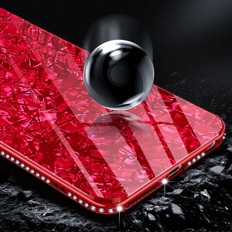 SYCASE For BBK vivo X9 X20 X21 Plus Y71 Y66 Y67 Y75 Y85 Y79 Tempered Glass around Diamond Hard Back Shell Soft TPU Bumper Case |