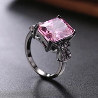 trendy romantic wedding pink blue green black glass rings for women party engagement female ring for ladies jewelry