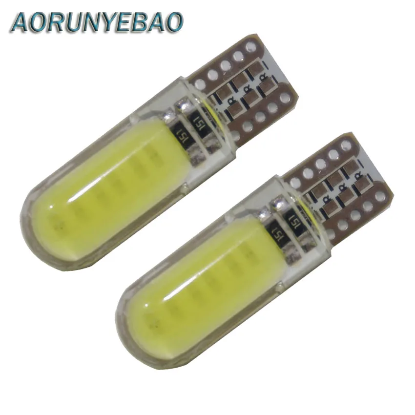 

AORUNYEBAO 4pcs CANBUS T10 COB 12 LED CAR light clearance lights auto bulb Side Wedge W5W 194 501 lamps 12V White red blue green