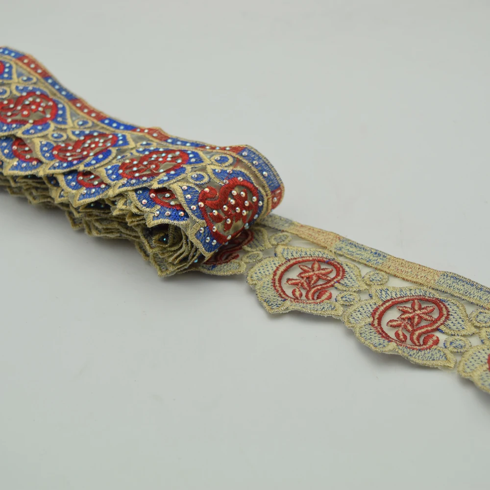 4 8 ярдов Высококачественная винтажная Металлическая Вышивка из вискозы