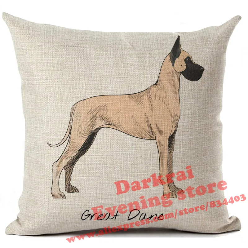 1 Cushion Cover Labrador Corgi Doberman Printed Linen Pillows Cover Car Sofa Decorative Throw Pillows Home Decoration Pillow Case - Цвет: 1