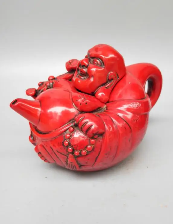 China collectible imitation Resin Smiling Maitreya Buddha teapot crafts statue | Дом и сад