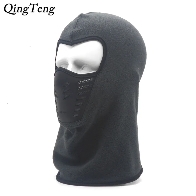 Зимние теплые полярная Балаклава из флиса шляпы для мужчин и женщин мужский