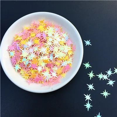 300 шт./упак. Размеры 8*9mm Cross Star Форма Блестки для ногтей блесток пайетками слизь искусства, для женщин DIY, Свадебные украшения конфетти - Цвет: Mix Yellow Pink