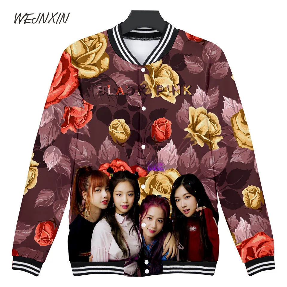 VAGROVSY Kpop Черный Розовый 3D бейсбольная куртка для женщин и мужчин корейский стиль девушки группа толстовки Горячая Распродажа толстовка хип хоп спортивный костюм