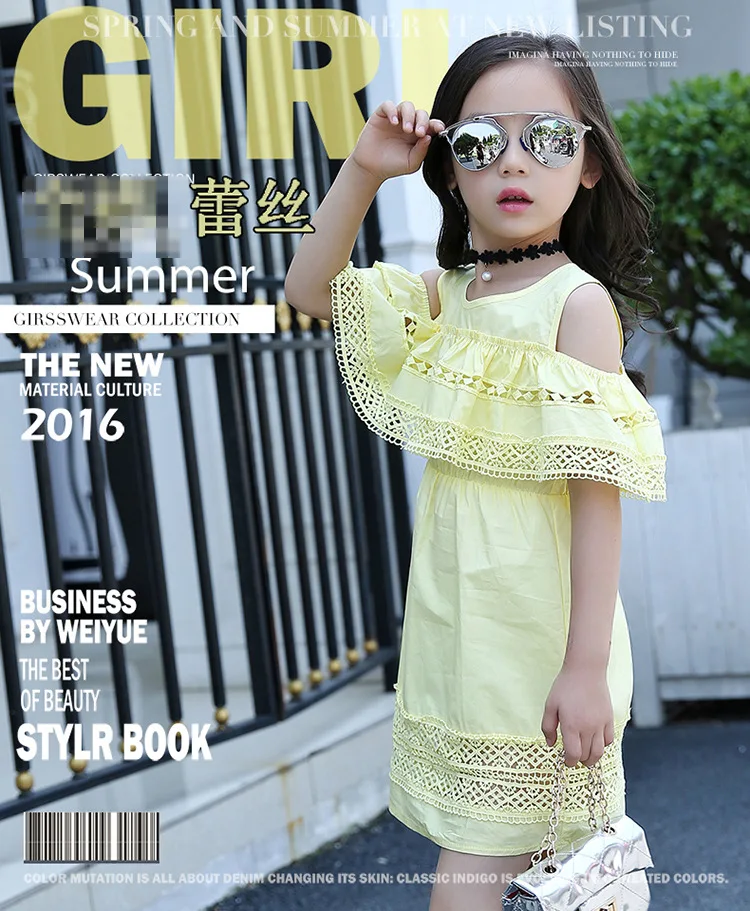 2017 summer girls dresses teenage clothes lace princess 12 year kids party dress strappless sweet for white | Детская одежда и