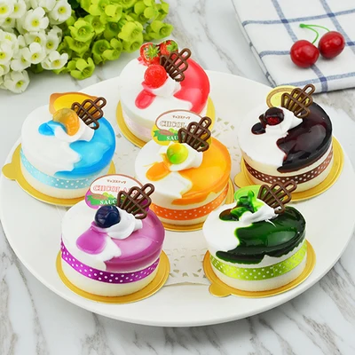 Искусственный хлеб торт модель круга Ленточные лотки двухцветное желе фрукты