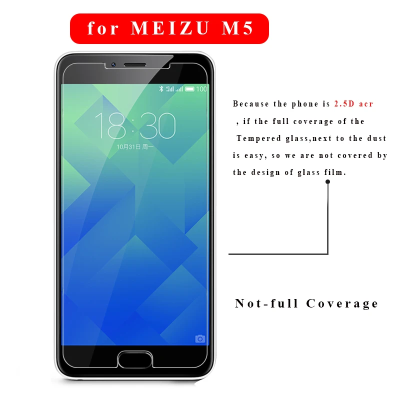 Закаленное Стекло для Meizu M5 9 H закаленное Экран протектор meilan 5 Телефон защитный