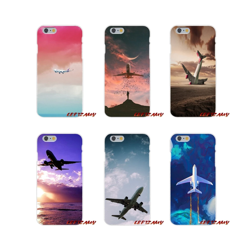 Прозрачный мягкий чехол для iPhone X XR XS MAX 4 4S 5 5S 5C SE 6 6S 7 8 Plus ipod touch Pink aircraft sky cloud