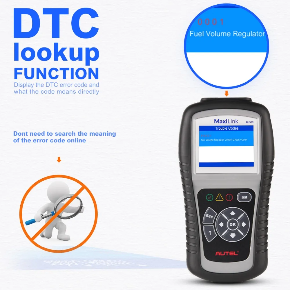 Autel ML519 OBD2 elm327 запуск автомобиля диагностический инструмент сканер scania двигатель