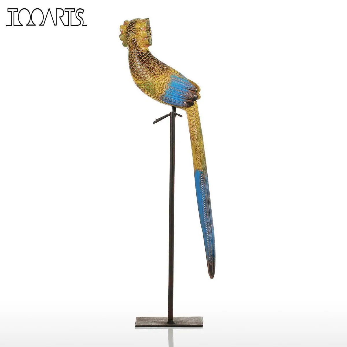 Tooarts Статуэтка с длинным хвостом птица из смолы искусственное украшение для