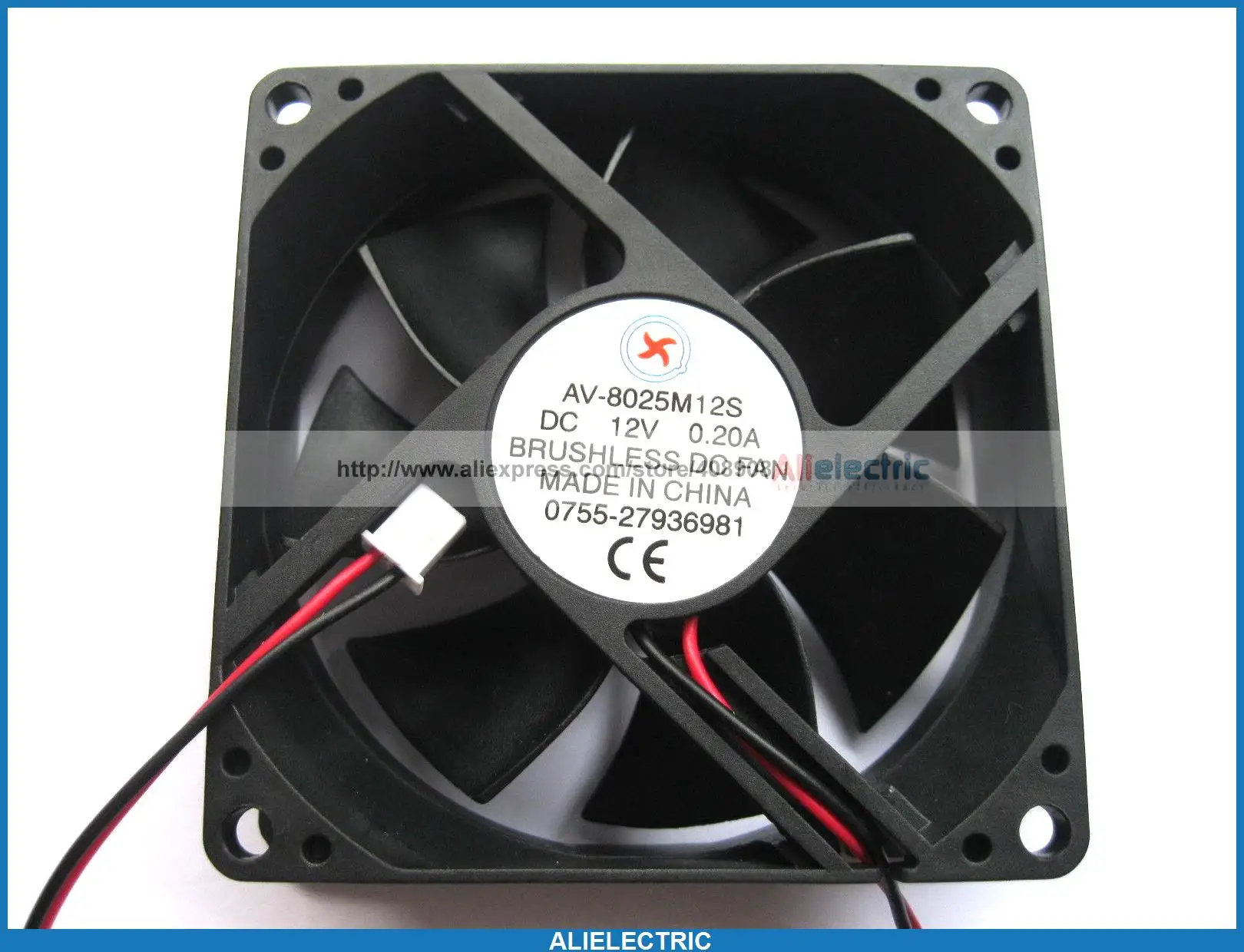 

2 Pcs Brushless DC Cooling 7 Blade Fan 8025s 12V 80x80x25mm 2 Wires