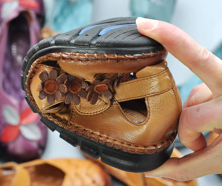 Tideway/Винтажные летние сандалии ручной работы женская обувь на плоской подошве