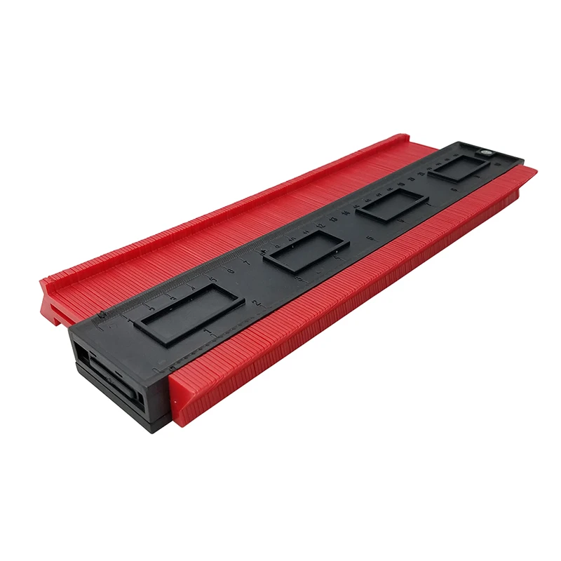 10Inch Red Пластиковый профиль копировальный Калибр контурный Калибр Дубликатор стандартный 1" и 5" Ширина древесины маркировочный инструмент - Цвет: 10Inch Red