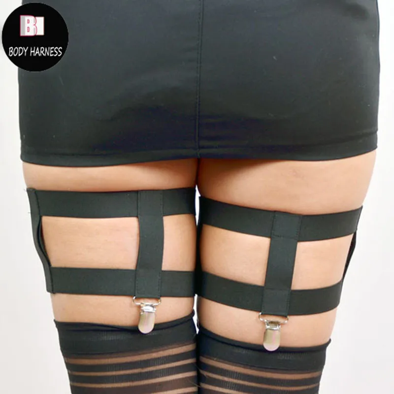 Сексуальные облегающие ремни подтяжки подвязки для ног фетиш одежда чулок Harajuku