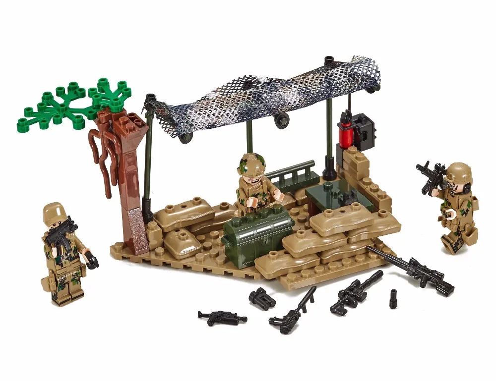 WW2 солдаты армия пустыни фигурки оружие транспортных средств военные