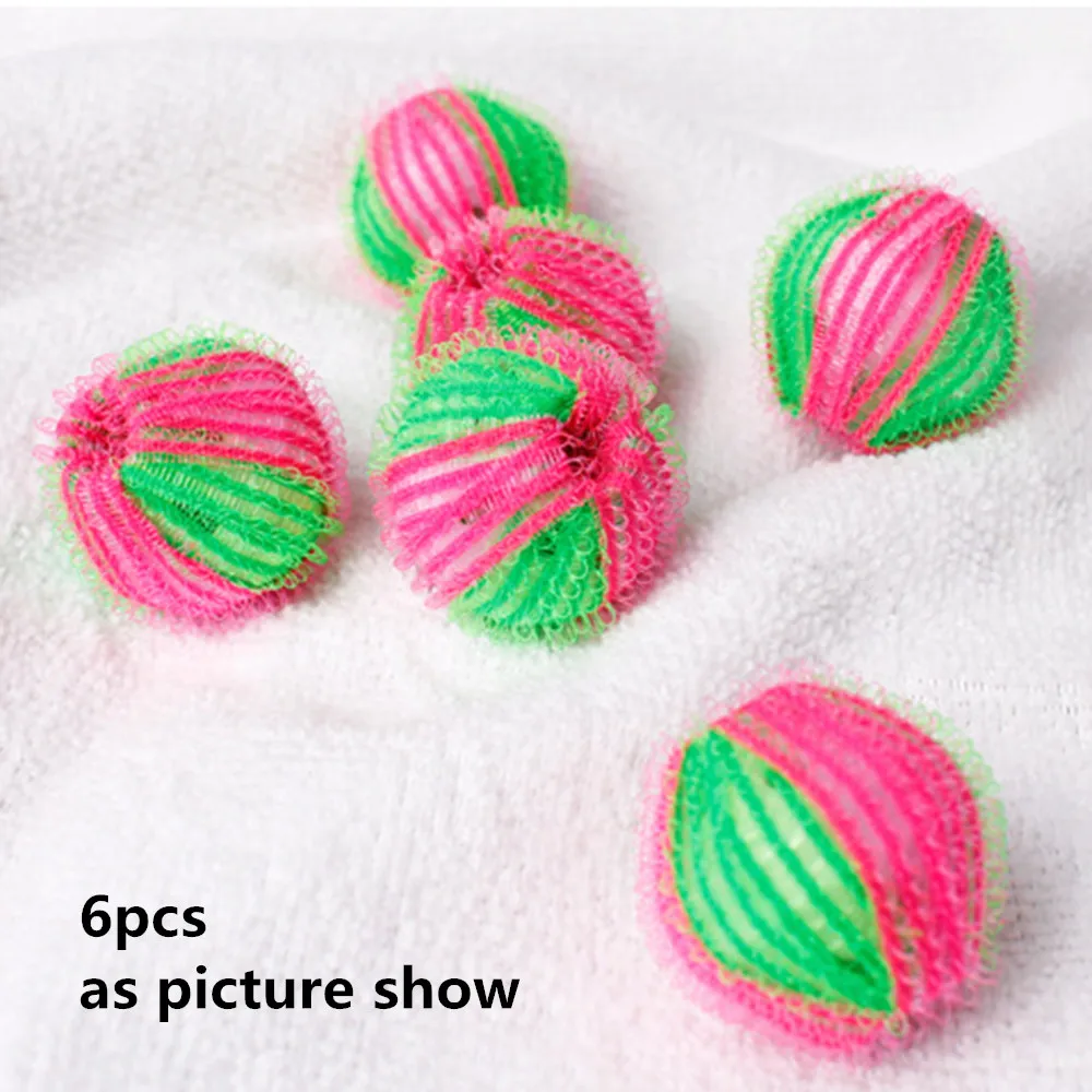 6pcs Домашний мешок для грязного белья, тряпка для мытья, Очищающий шар для удаления волос, сетчатый фильтр, аксессуары для продукта lavanderia - Цвет: 6pcs