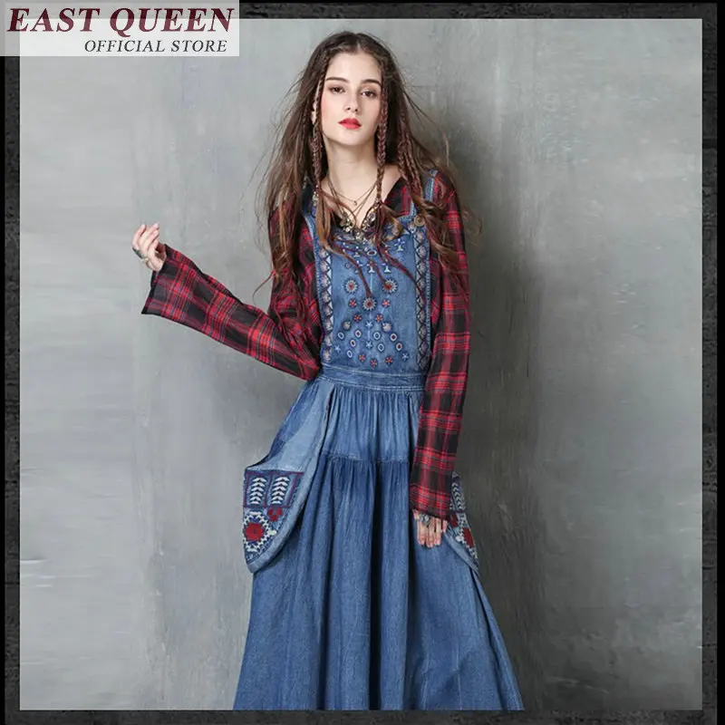 

Women summer sundress denim jeans dress casual loose solid dress high street sundress dresses womens dresses new arrival FF175 A