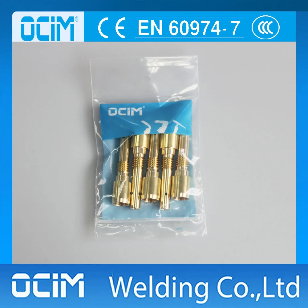 

5PCS Brass Contact Tip Holder Internal Thread For 350A Welding Torch