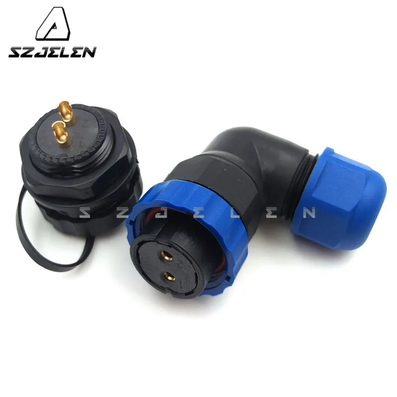 SD20TP-ZM 90 градусов коленчатые водонепроницаемые разъемы 2-контактные ip68 круглые
