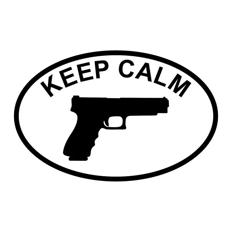 

14CM*9.1CM Keep Calm Pro Gun White Car Truck Auto Vinyl Decal Sticker Car Stylings Black/Sliver C8-0309