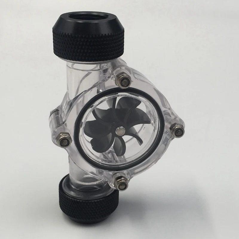 G1/4 Inch Flow Indicator Clear Main Body Black Blade Matte Pc Computer Water Cooling System Meter |