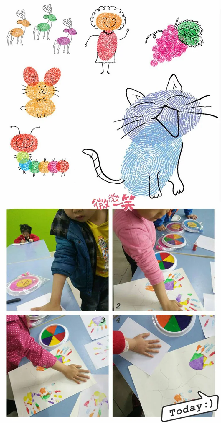 Детские моющиеся краски Pad игрушка/Дети DIY печать чернил для скрапбукинга