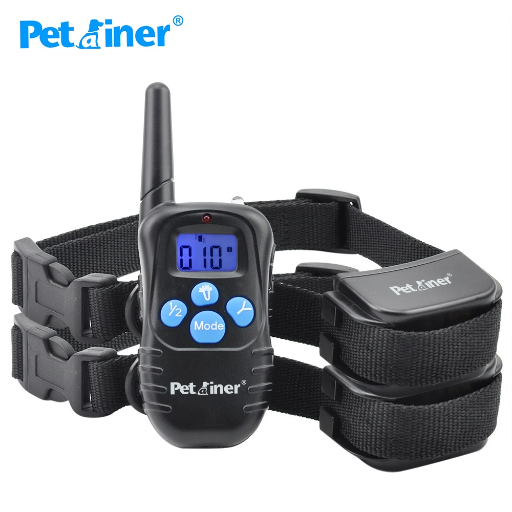 Petrainer 998DRB-2 Remote Control Dog Collar Silicone Button Electric Pet Training Shock For 2 Dogs | Дом и сад