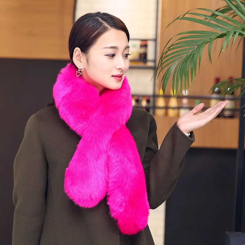 

Winter Fashion New Women Faux Fur Scarfs Fake Fox Fur Collar