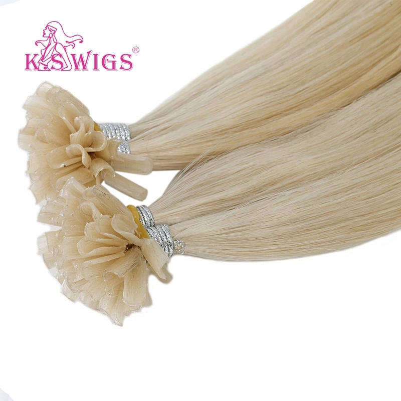 Парики K.S 16 '' 28'' Remy в форме капсулы для наращивания волос с U образным