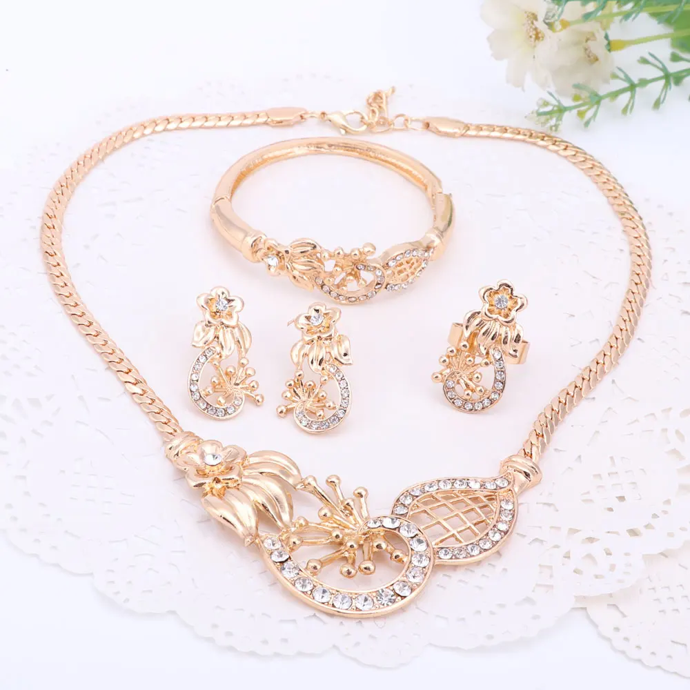 Комплект ювелирных изделий с кристаллами изысканные африканские бусы ожерелье