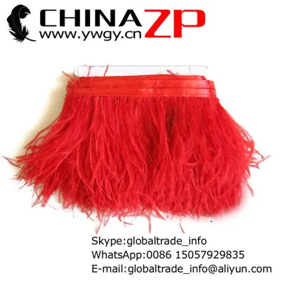 Red CHINAZP завод 1 ярд в длину перо ширина "-6"(12,5 см-15 см) Высокое качество страусиное перо отделка ленты Ткань Пояс - Цвет: Red