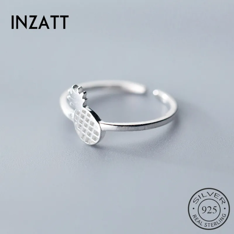 

SOFTPIG Real 925 Sterling Silver Minimalist Hollow Pineapple Opening Ring For Women Fruit Party Fine Jewelry Punk Accessories