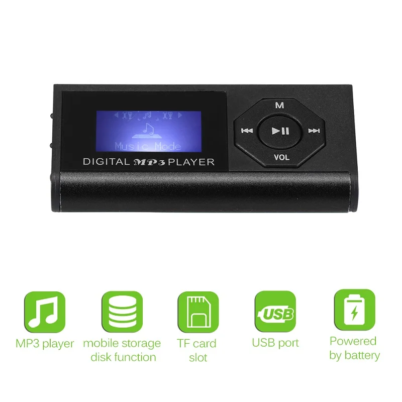 Портативный mp3 плеер FORNORM портативный цифровой компактный спортивный стерео MP3