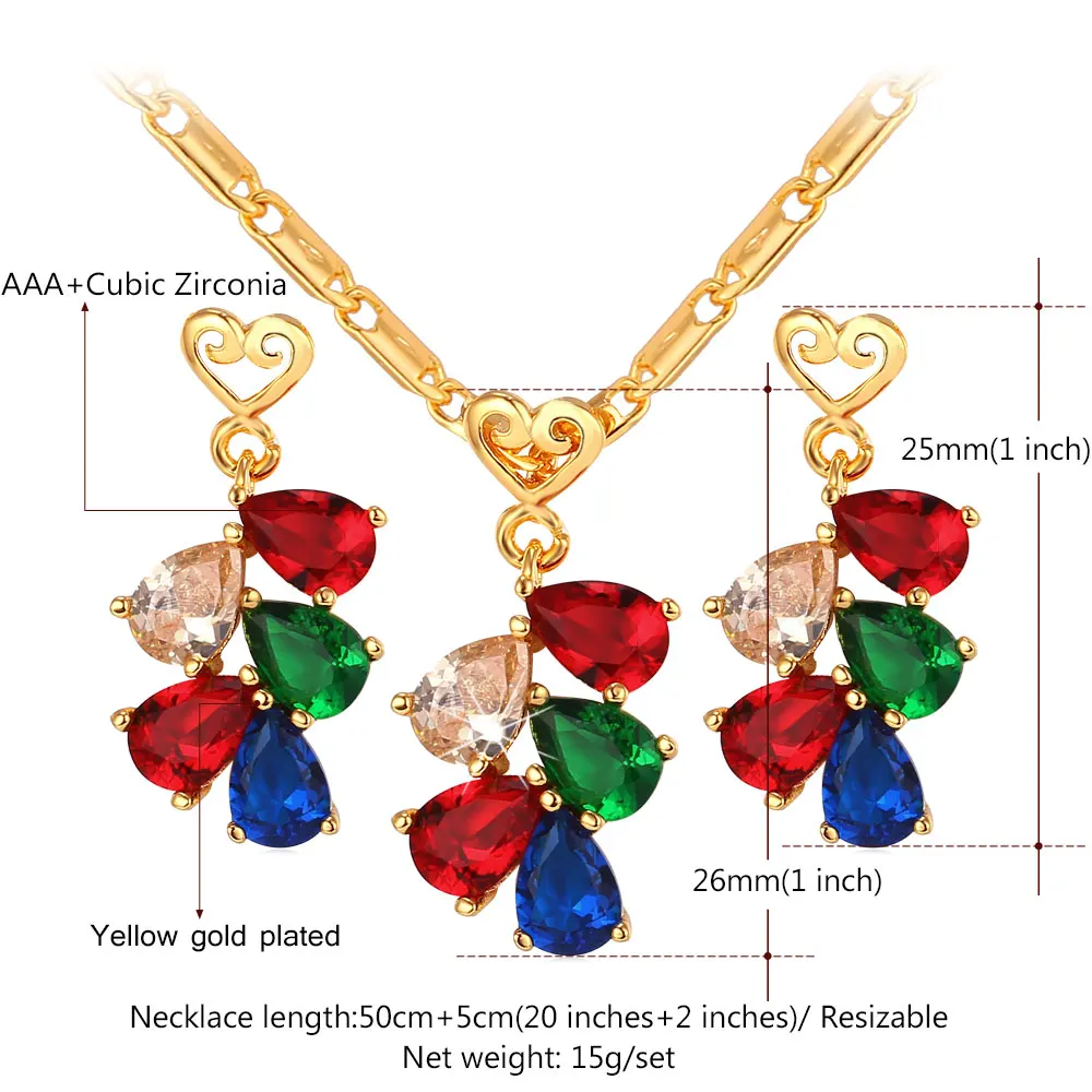 

Kpop Colorful Set Women Pendant Necklace Earring Gold/Silver Color Trendy Cute Party Luxury Gift For Women Set PE207