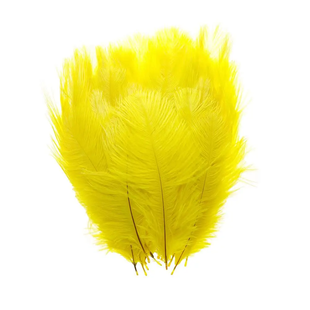 Yellow 50 шт./упак. красивые натуральные перья страуса Красочные вечерние Декор DIY ручной работы перо 15-20 см/25-30 см#254943 - Цвет: Yellow