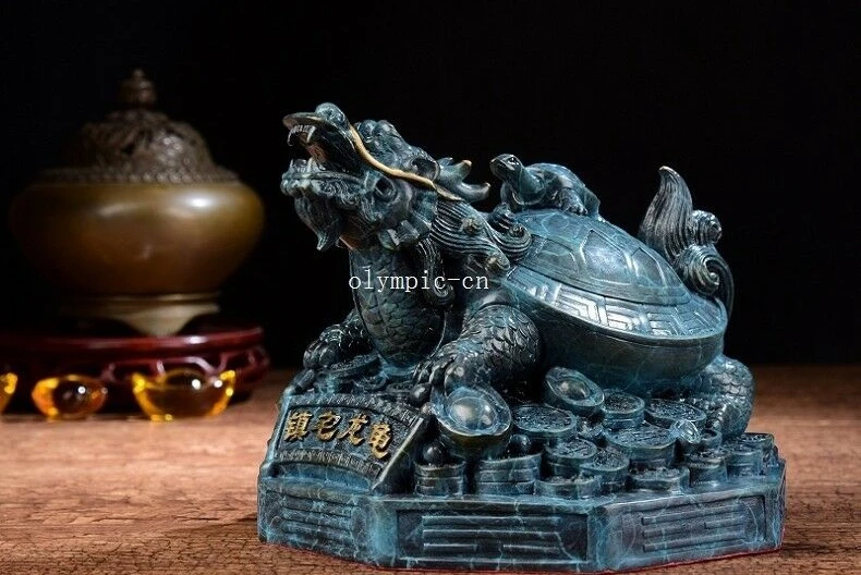 7'' bronze exorcise evil spirits bring treasure Eight-Diagram dragon turtle | Дом и сад