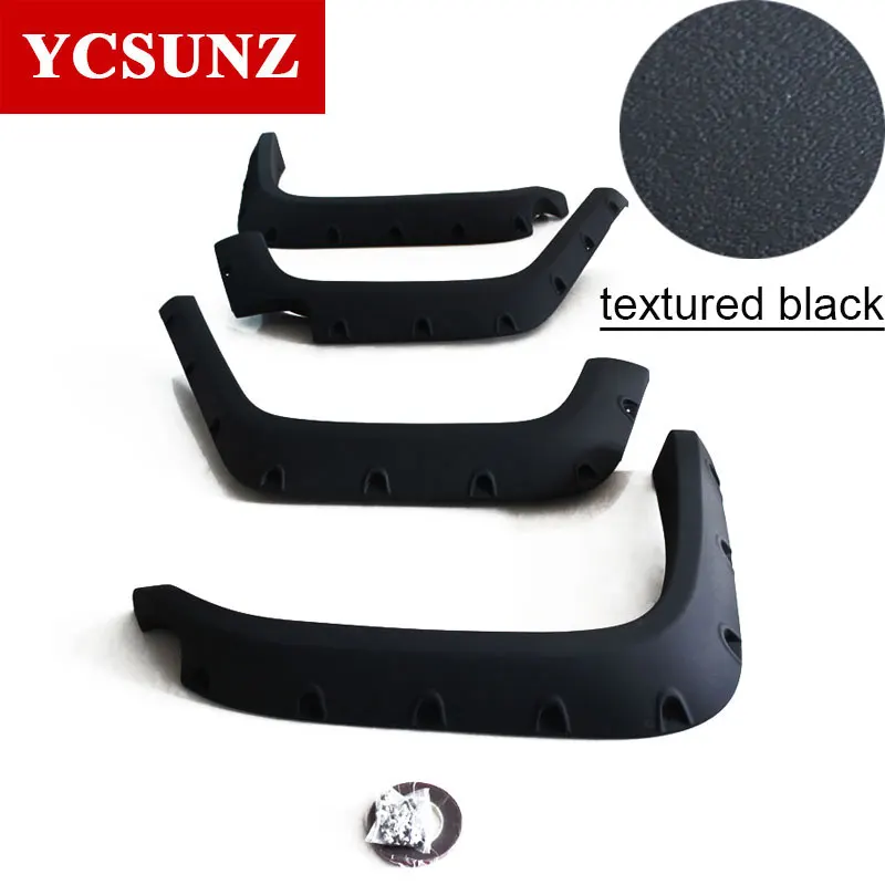 textured black Колесная арка крыло вспышка автомобильные аксессуары черный карман заклепки Брызговики для Toyota FJ Cruiser 2007 - Цвет: textured black