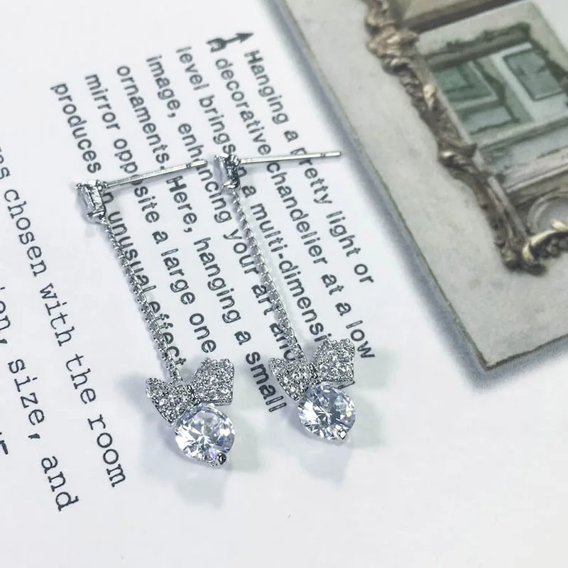 TJP 2018 new arrival bow earrings female ladies cute girl pop classic | Украшения и аксессуары