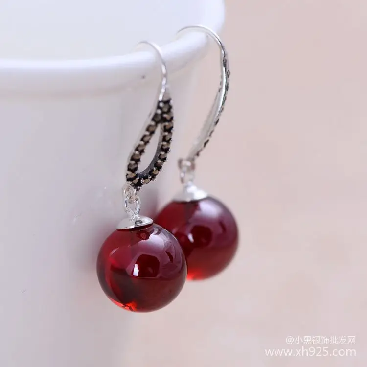 KJJEAXCMY 925 пробы серебряные серьги с гранатом|earrings|racerace horse |