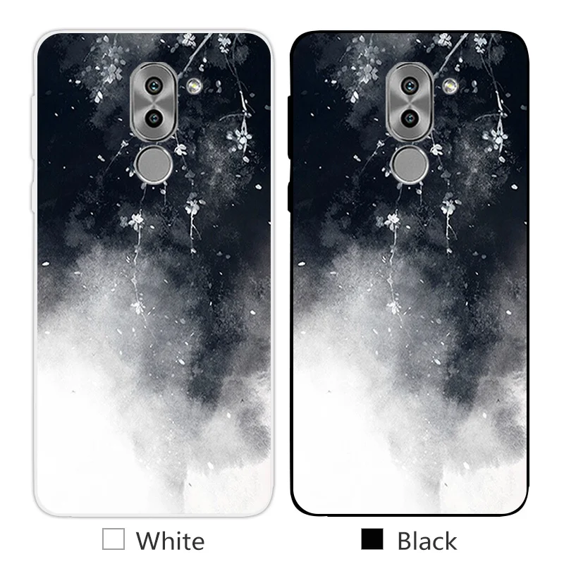 Чехол для Huawei Honor 6X мягкие ТПУ чехлы дизайнерский чехол с поцелуями GR5 2017 черный