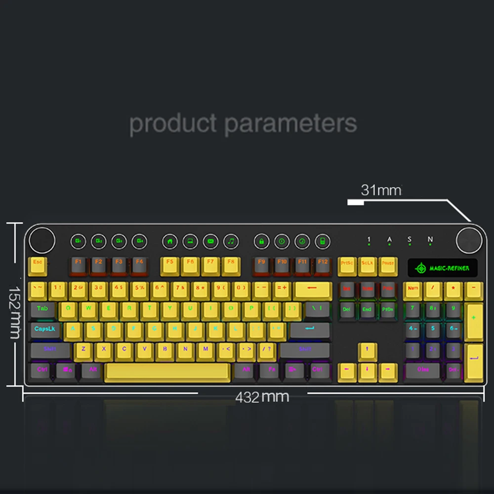 MK13 104 клавиш USB компьютерная клавиатура светящаяся игровая клавиатура PBT Keycap смешанный светильник Механическая Проводная клавиатура