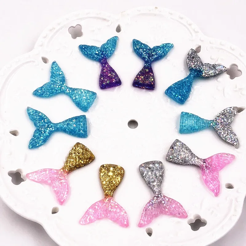 10 шт. хвост русалки полимерные украшения поделки с плоским основанием кабошон