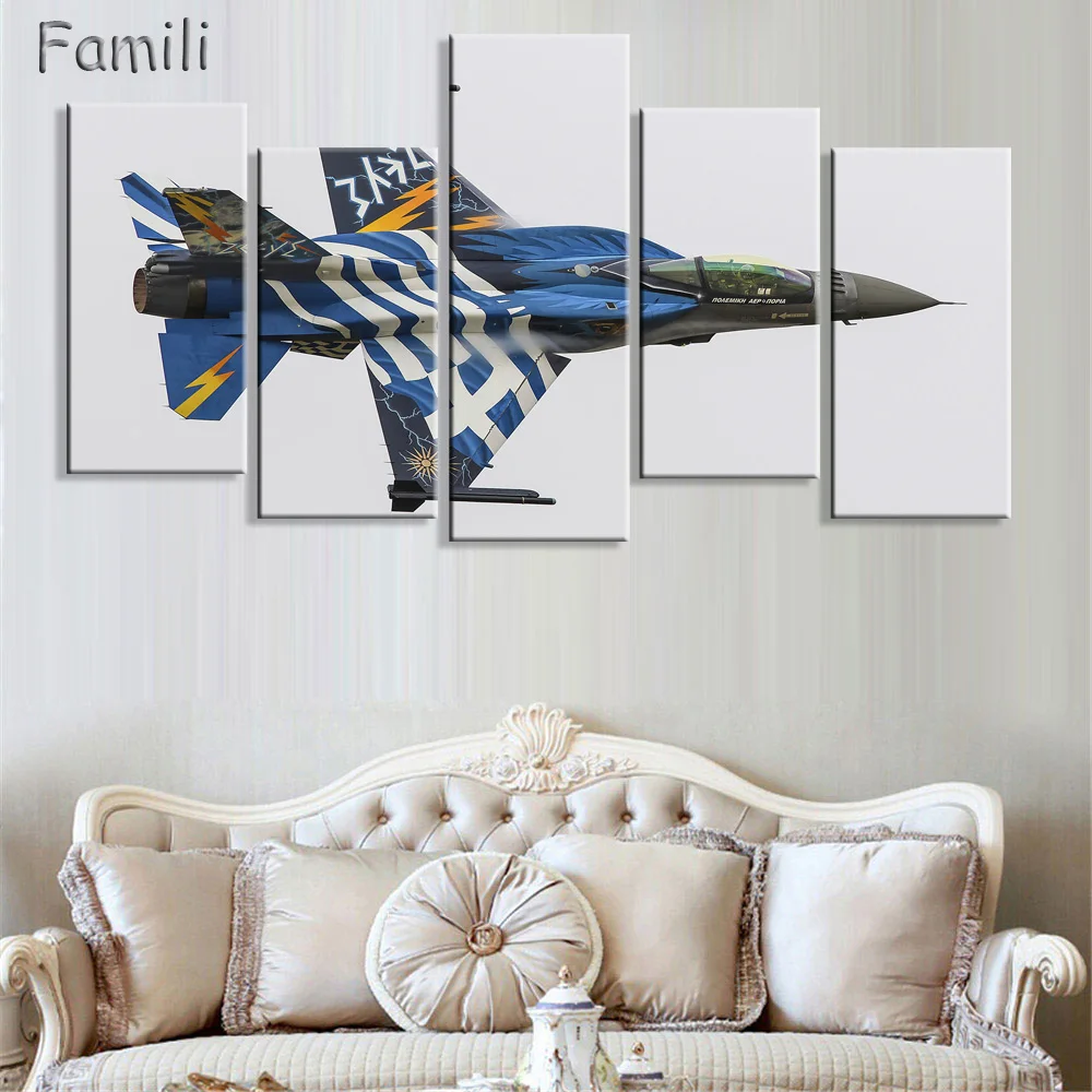 5 шт./компл. без рамки HD Печатный истребитель изображение самолета настенное